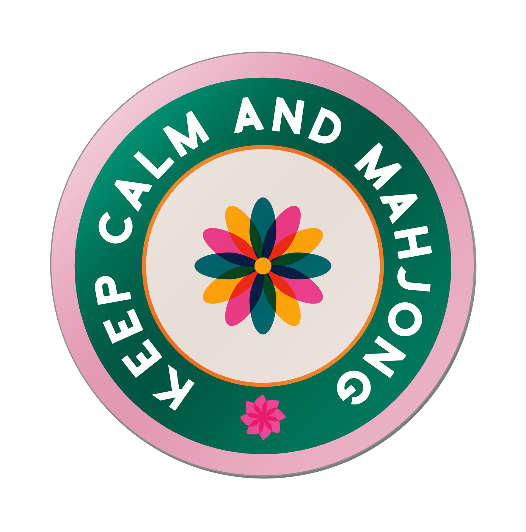 Circle shaped mahjong party props and mah jongg photo signs - colorful game night decorations for mahjong groups