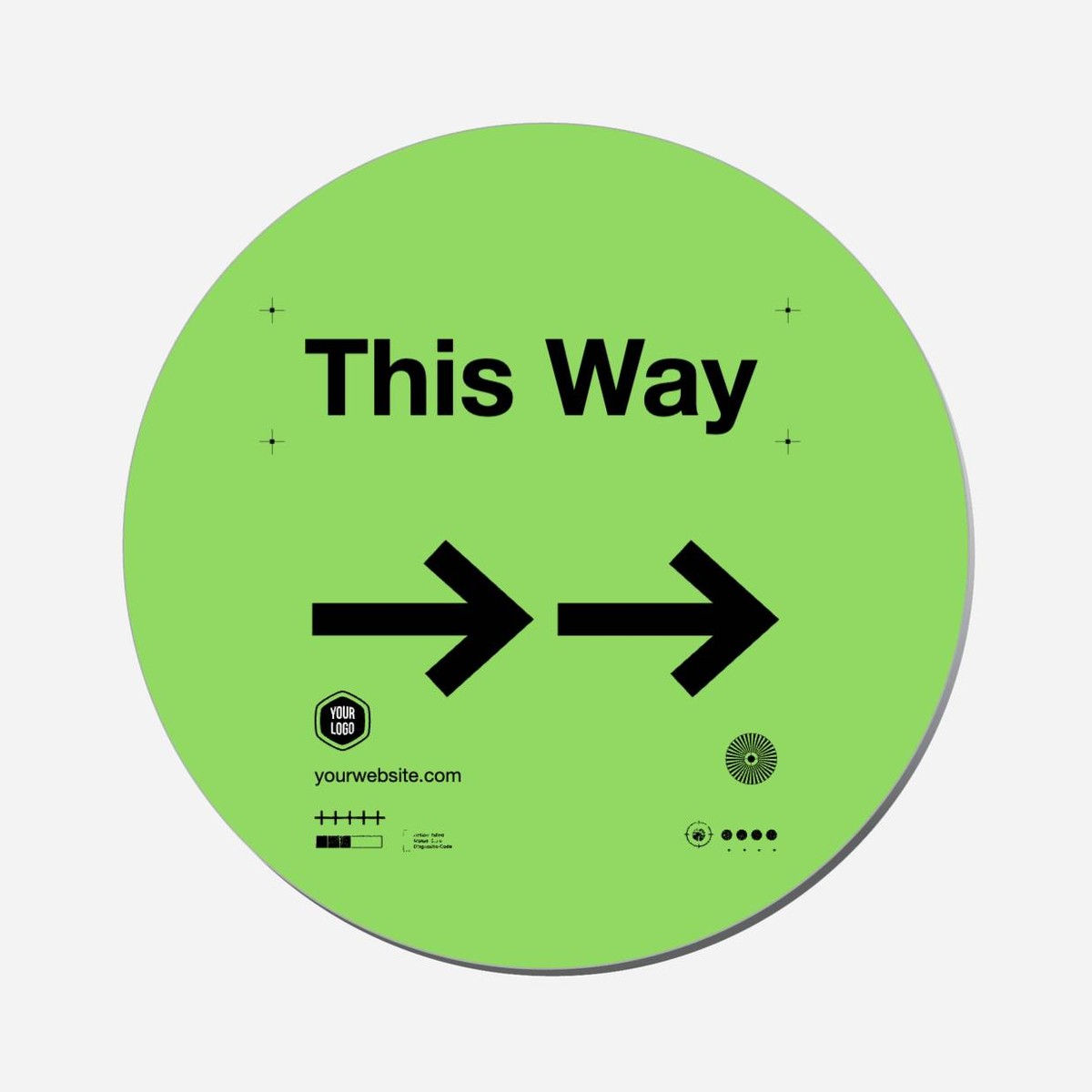 This Way (Right Arrows) - Circle Shape Preview