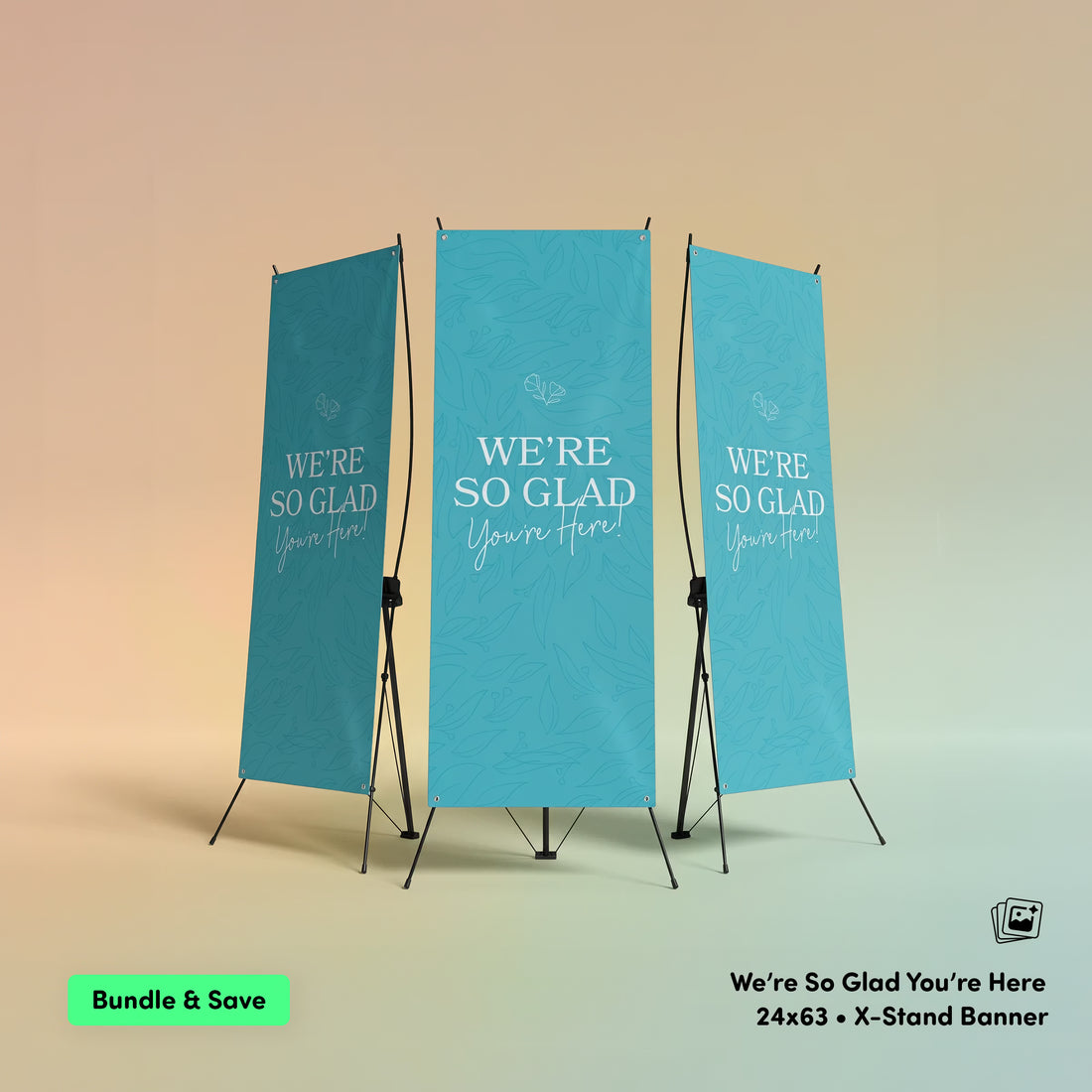 Welcome Backdrop & Banner — Popup X-Stand
