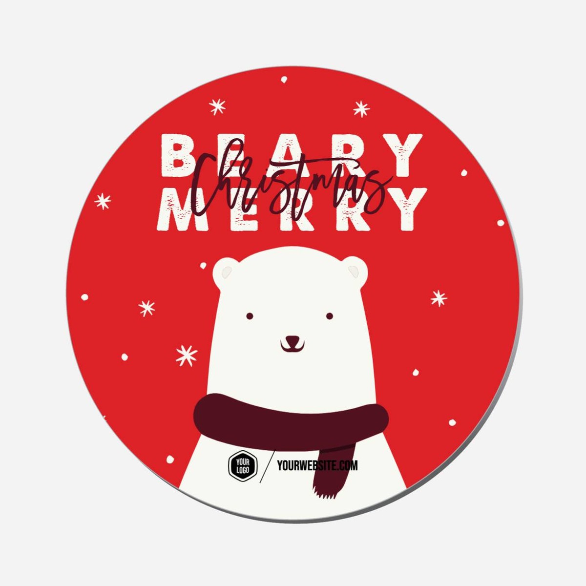 Beary Merry Christmas - Circle Shape Preview