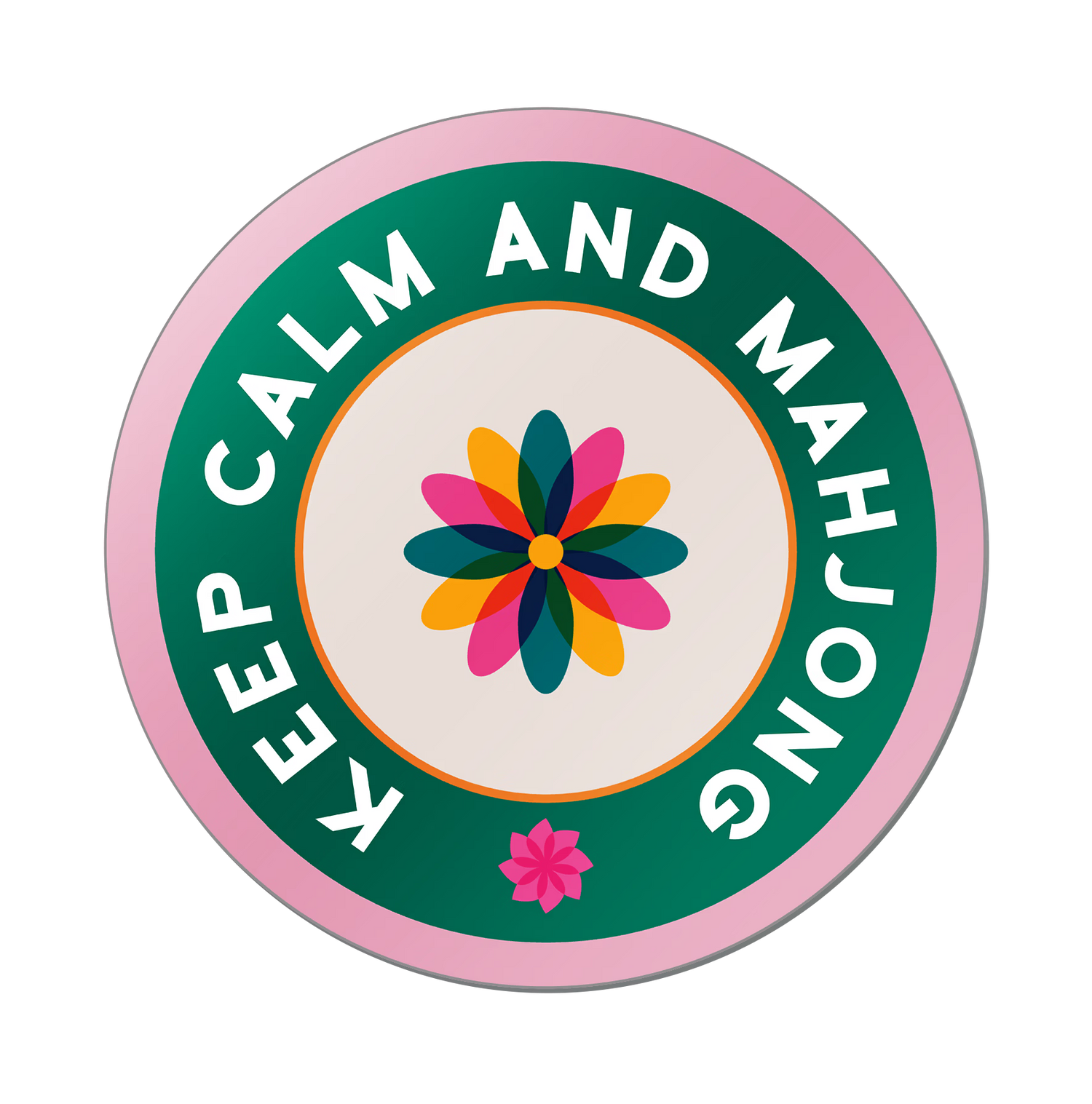 Circle shaped mahjong party props and mah jongg photo signs - colorful game night decorations for mahjong groups