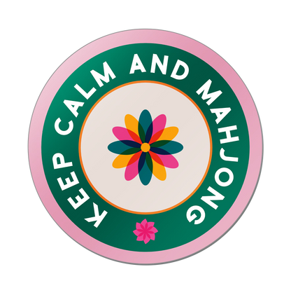 Circle shaped mahjong party props and mah jongg photo signs - colorful game night decorations for mahjong groups