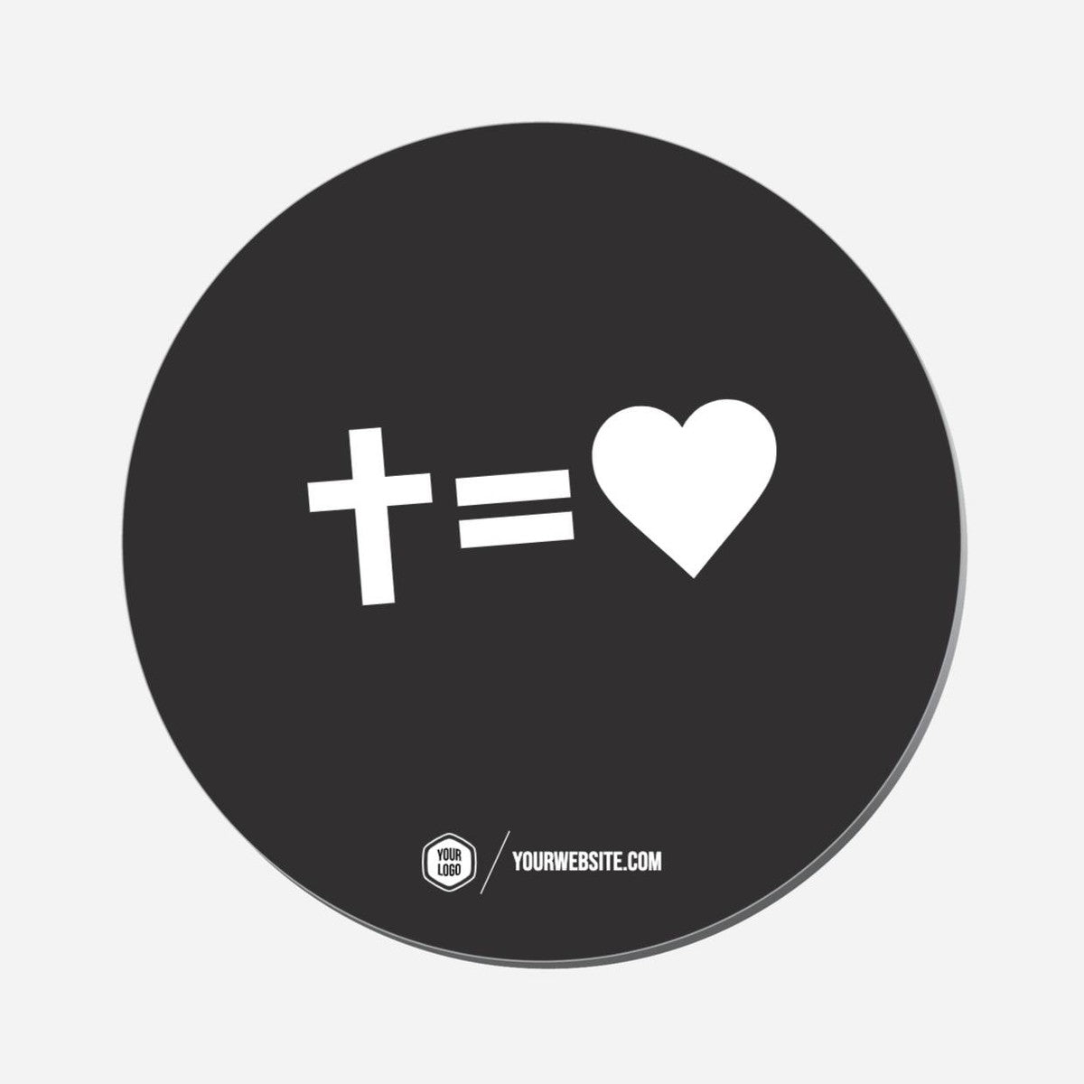 Cross Equals Love - Circle Shape Preview