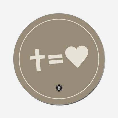 Cross Equals Love - Circle Shape Preview
