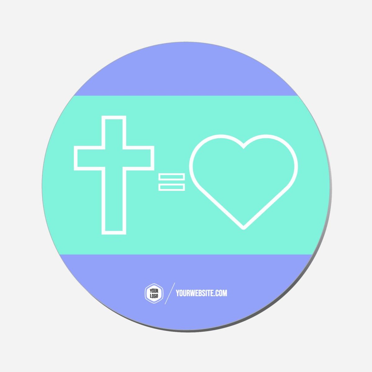 Cross Equals Love - Circle Shape Preview