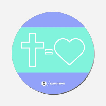 Cross Equals Love - Circle Shape Preview