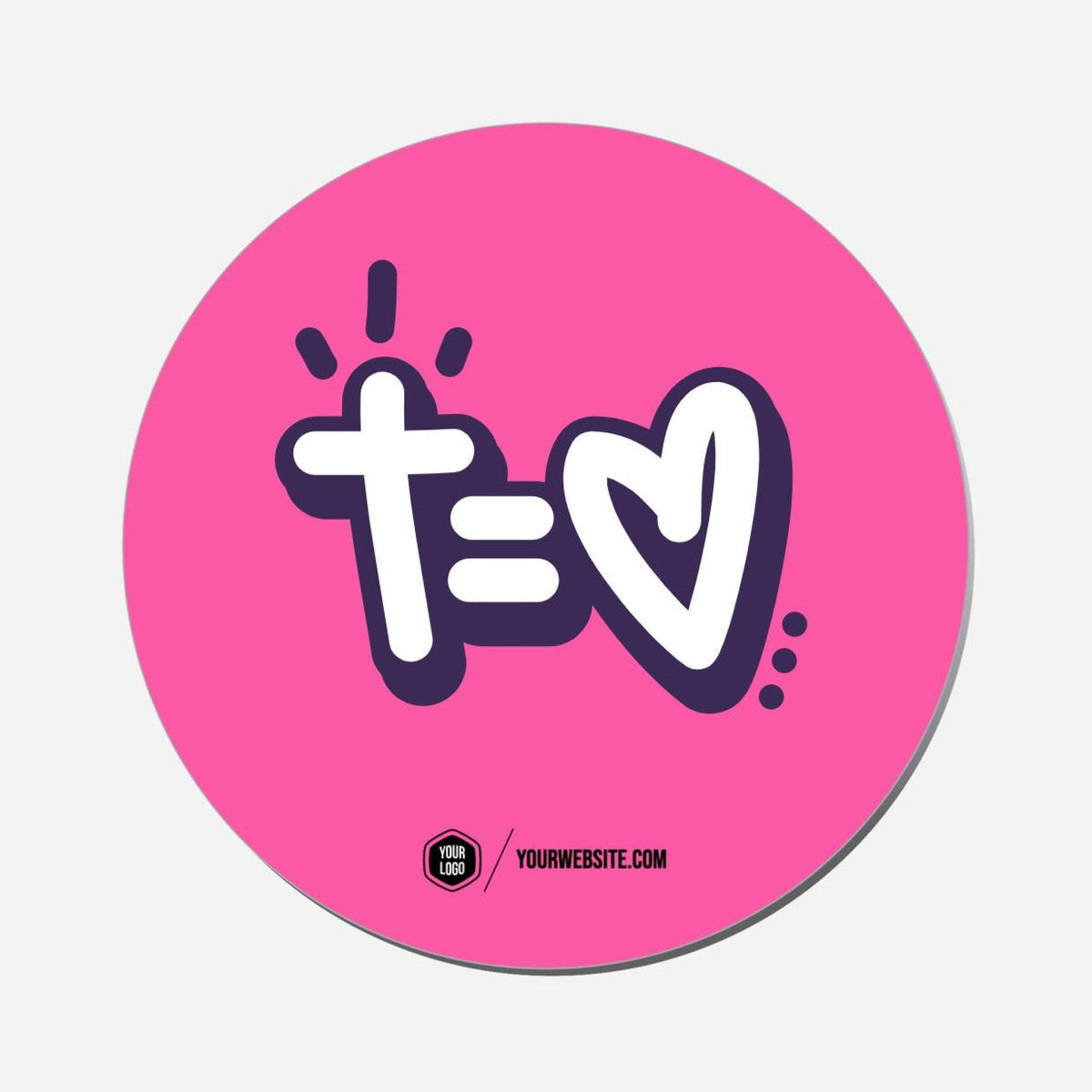 Cross Equals Love - Circle Shape Preview