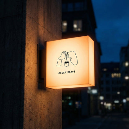 Square Acrylic LED Light Box – Custom Business Sign Display