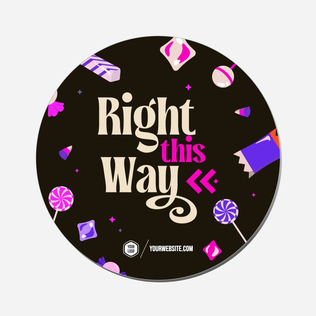 Right This Way (Left Arrows) - Circle Shape Preview