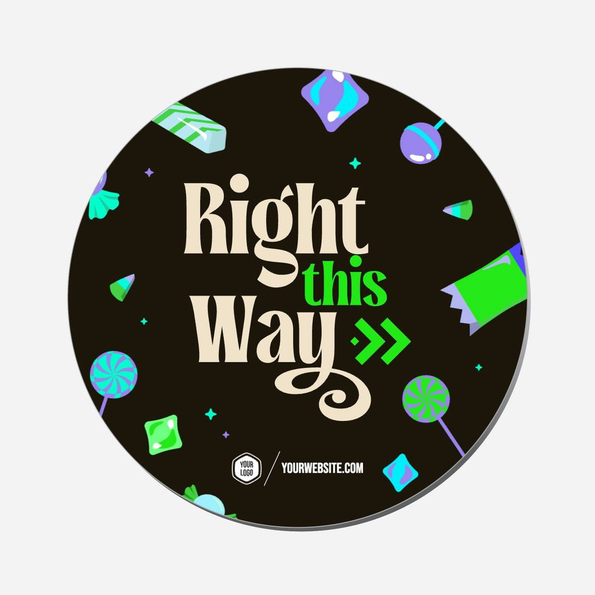Right This Way (Right Arrows) - Circle Shape Preview