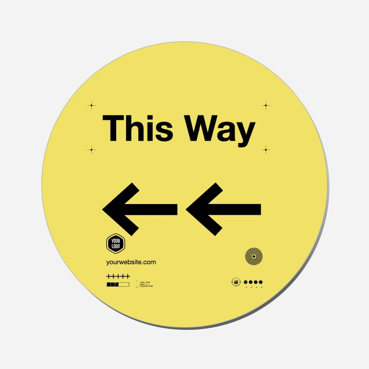 This Way (Left Arrows) - Circle Shape Preview